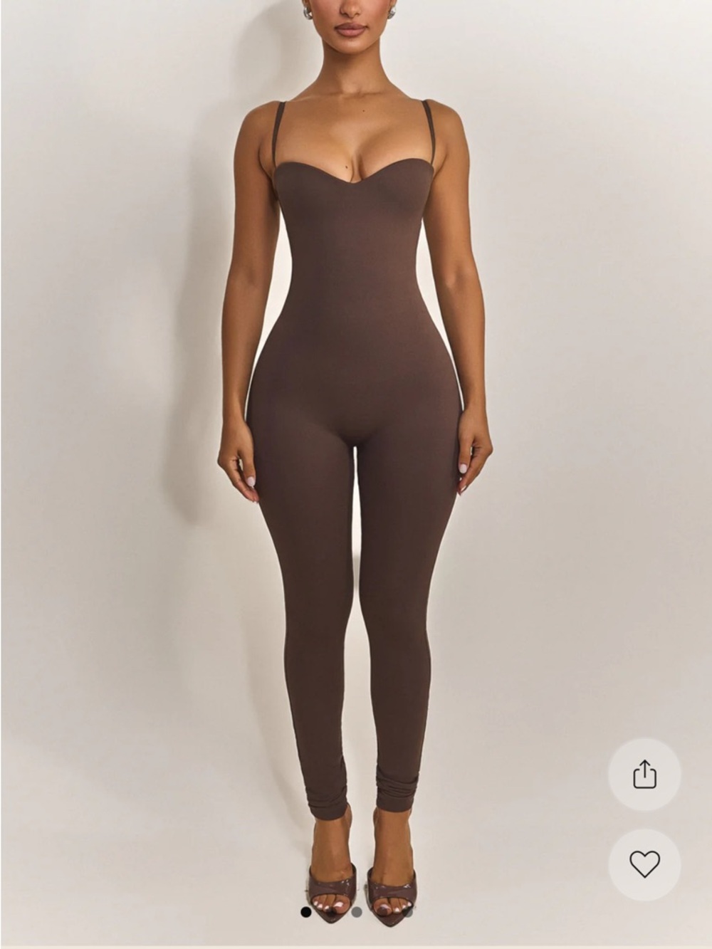 Slim Fit Brown Jumpsuit Capris
